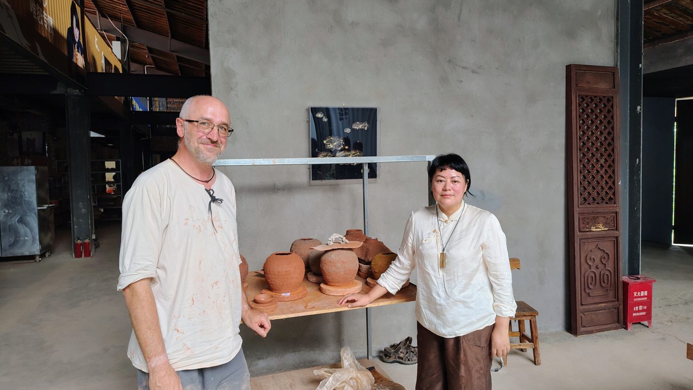 In Mrs. Pan's studio